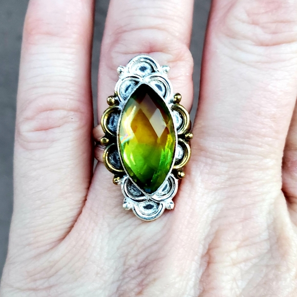 New Bi-Color Tourmaline 925 Silver Ring. - Picture 2 of 12
